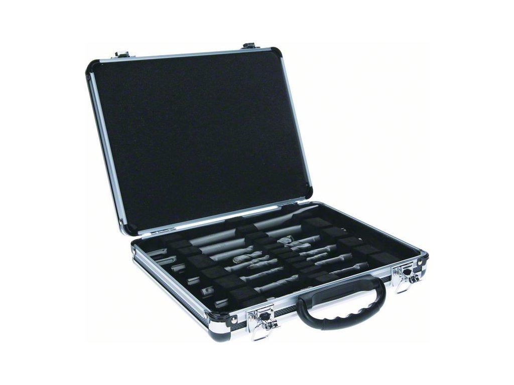 Bosch 11-dílná sada vrtáků a sekáčů SDS Plus v hliníkovém kufru - 2608579916
