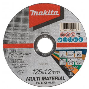 Řezný kotouč - multi materiál kotouč průměr: 125 x 22, kotouč síla: 1,0 PLOTY Sklad9 10-300