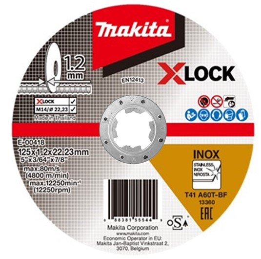 Makita Řezný kotouč 125x1,2 mm kov X-LOCK- E-00418