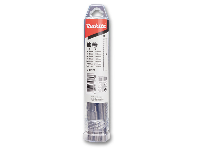 Makita B-49127 Sada vrtáků SDS V-Plus 5-12 mm 10 ks PLOTY Sklad9 10-300