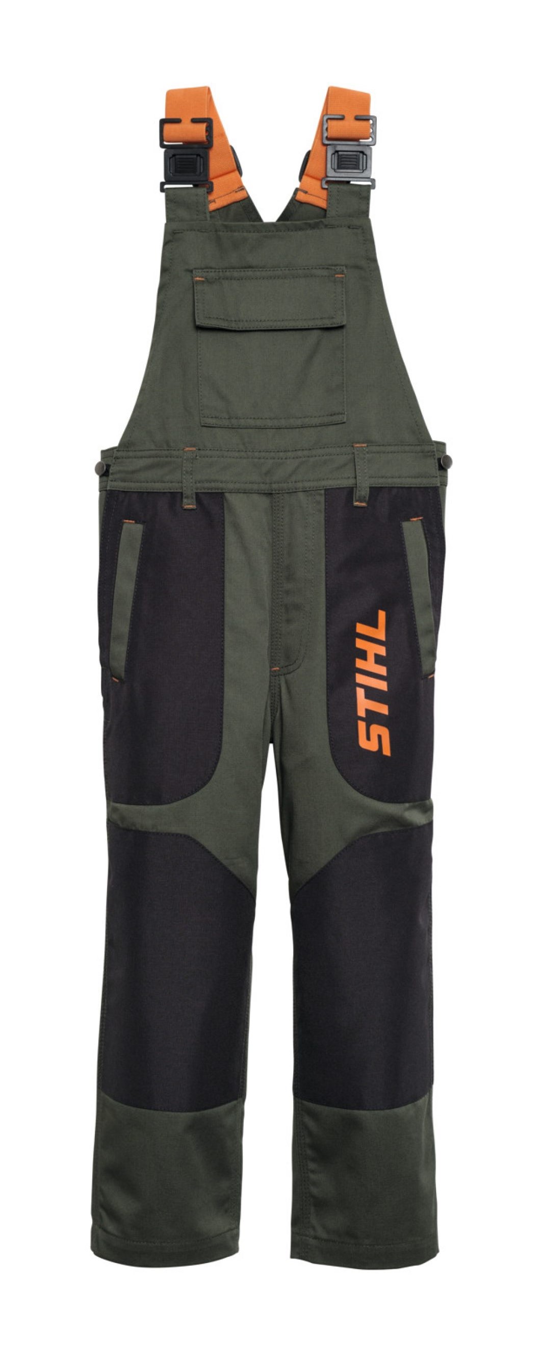 STIHL Dětské kalhoty s laclem KIDS zelené Barva: černá, Velikost: 98-104 PLOTY Sklad9 10-300