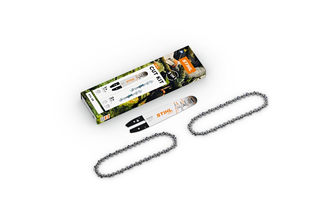 STIHL CUT KIT 18: Sada vodící lišty a pilových řetězů pro akumulátorové vyvětvovací pily GTA 40 a GTA 30 PLOTY a NÁŘADÍ S9 0