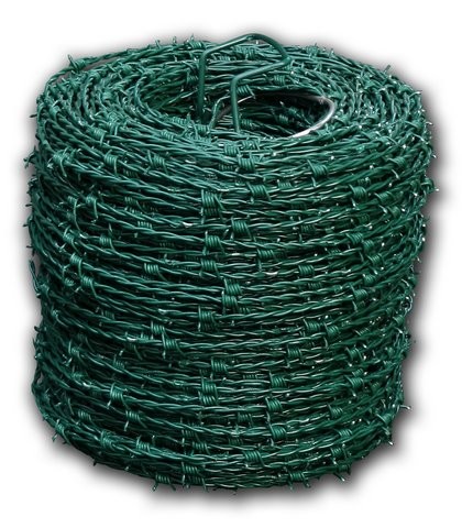 Ostnatý drát PVC (poplastovaný) zelený, balení 250 m PLOTY Sklad9 10-300