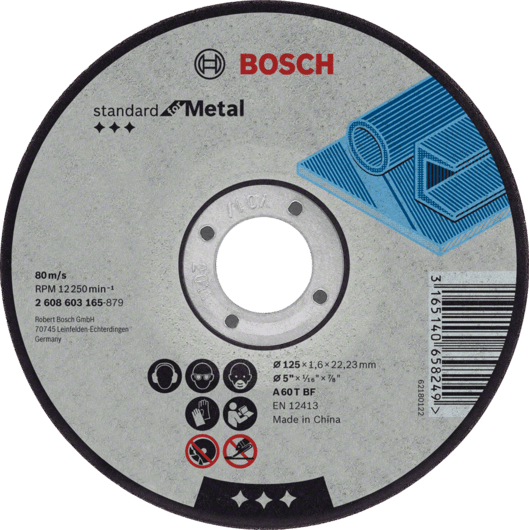 BOSCH Dělicí kotouč rovný Standard for Metal kotouč průměr: 115 x, kotouč síla: 1,6