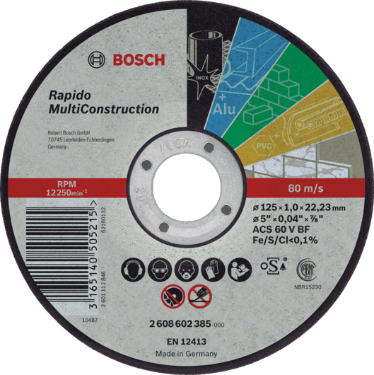 BOSCH Řezný kotouč Rapido Multiconstruction kotouč průměr: 115 x, kotouč síla: 1,0 PLOTY Sklad9 10-300