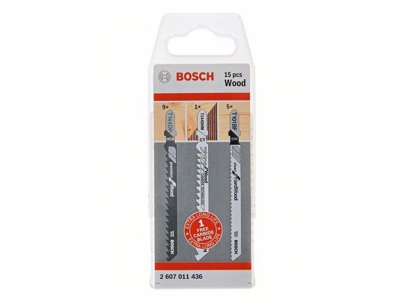 Bosch Wood 15-dílná sada pilových plátků do kmitací pily na dřevo 2607011436