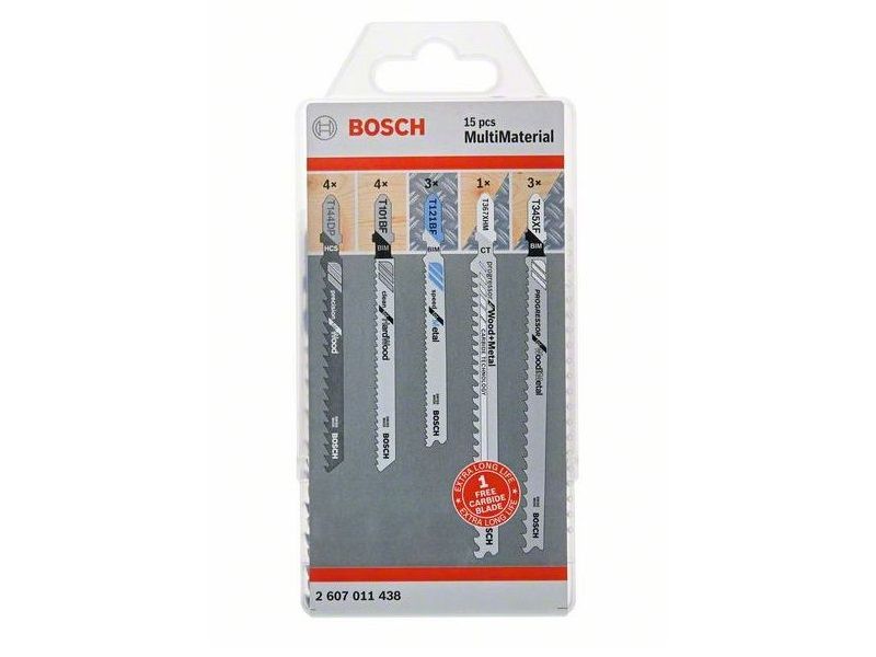 Bosch MultiMaterial 15-dílná sada pilových plátků na více materiálů do kmitací pily 2607011438