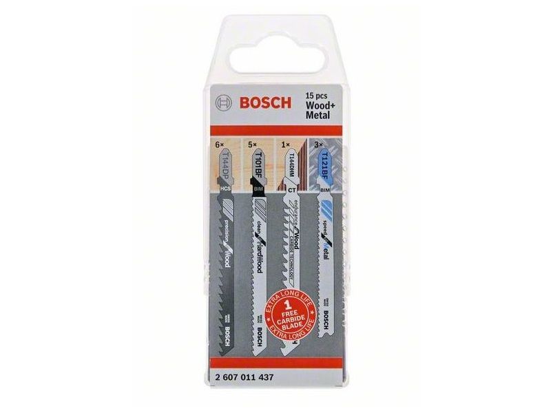 Bosch Wood+Metal 15-dílná sada pilových plátků na dřevo a kov do kmitací pily 2607011437 PLOTY Sklad9 10-300