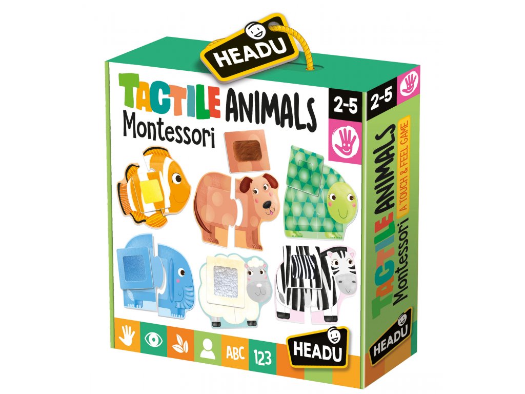 Hra Headu Montessori - Dotykové puzzle - Zvířátka