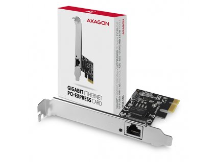 AXAGON PCEE-GRH, PCIe síťová karta - 1x Gigabit Ethernet port (RJ-45), Realtek, vč. LP