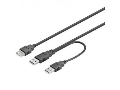 PremiumCord USB 2.0 napájecí Y kabel A/M+A/M-A/F