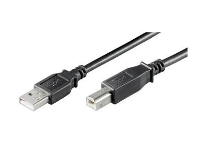 PremiumCord Kabel USB 2.0, A-B, 0.5m barva černá