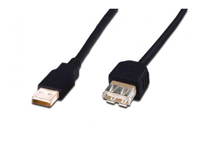 Digitus USB kabel prodlužovací A-A, 2xstíněný, měď, 3m, černý