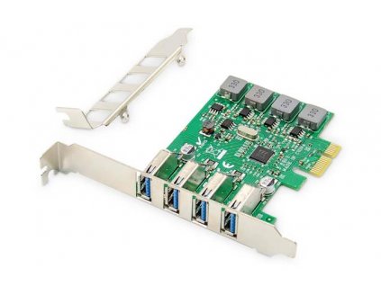 DIGITUS Přídavná karta USB PCI Express USB3.0, 4portový A / F, čipová sada: VL805, s vlastním napájením