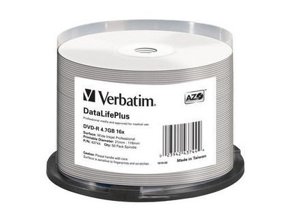 VERBATIM DVD-R (16xProfes. Print, 4,7GB), 50 cake