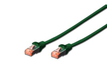 Digitus Patch Cable, S-FTP, CAT 6, AWG 27/7, LSOH, Měď, zelený 10m