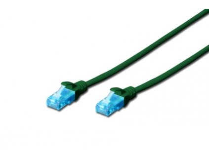 Digitus Ecoline Patch Cable, UTP, CAT 5e, AWG 26/7, zelený 1m, 1ks