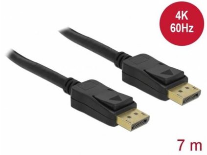 Delock Displayport 1.2 kabel samec > Displayport samec 4K 60 Hz 7 m