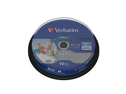 VERBATIM BD-R SL (6x, 25GB),printable, 10 cake