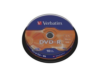 VERBATIM DVD-R(10-Pack)Spindl/MattSlvr/16x/4.7GB