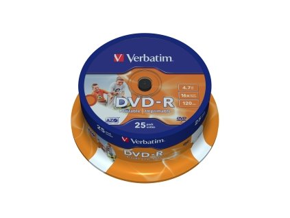 VERBATIM DVD-R(25-Pack)Spindl/Printable/16x/4.7GB