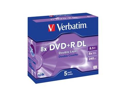 VERBATIM DVD+R(5-pack)DoubleLayer/Jewel/8x/8,5GB