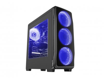 Počítačová skříň Genesis Titan 750 BLUE MIDI (USB 3.0), 4 ventilátory s modrým podsvícením