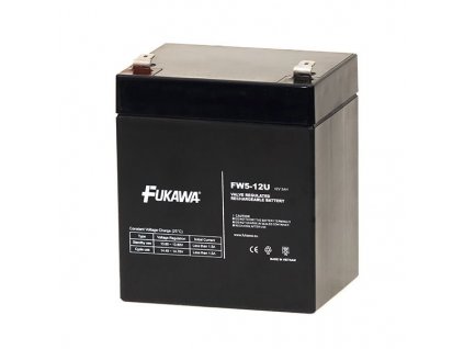 FUKAWA olověná baterie FW 5-12 U do UPS APC/ AEG/ EATON/ Powerware/ 12V/ 5Ah/ životnost 5 let/ Faston F2-6,3mm