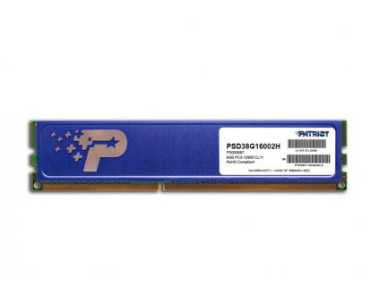 PATRIOT Signature 8GB DDR3 1600MHz / DIMM / CL11 / SL PC3-12800 / Heat shield