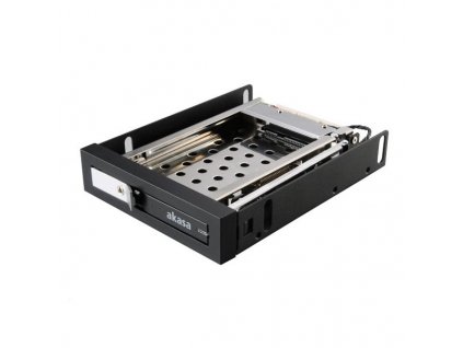 AKASA HDD box Lokstor M25 / AK-IEN-08 / pro 2,5" SATA, do 3,5" pozice / zámek / železný / černý