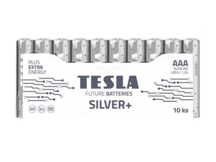 TESLA SILVER+ alkalická baterie AAA (LR03, mikrotužková, fólie) 10 ks