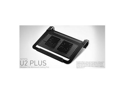 chladicí ALU podstavec Cooler Master NotePal U2 PLUS pro NTB 12-17'' black, 2x8cm fan