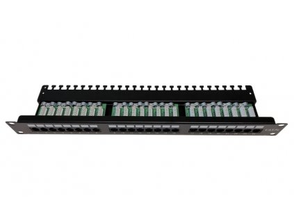 XtendLan Patch panel 19", 24 portů, C5E, vyvazovací úchytky, 2xAu