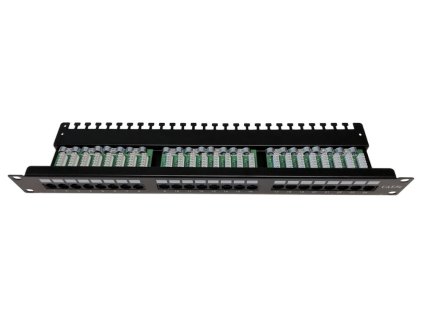 XtendLan Patch panel 19", 24 portů, C5E, vyvazovací úchytky, 2xAu