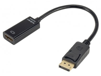 XtendLan Adaptér DisplayPort (M) na HDMI (F), 15cm, černý, pro 4k