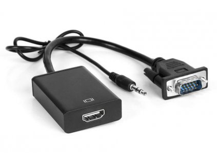 XtendLan Konvertor VGA (M) na HDMI (F), s audio propojením (jack 3,5mm), napájení přes USB micro (B), do 1080p