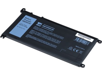 Baterie T6 Power Dell Insprion 15 5568, 5578, Vostro 14 5468, 15 5568, 3680mAh, 42Wh, 3cell, Li-ion