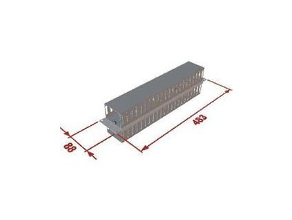 Vyvazovací panel 2U 19'' oboustranná plast. lišta černý