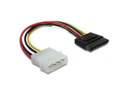 Delock 60112 Redukce napájení MOLEX 4-pin na SATA 15-pin přímý, 6 cm
