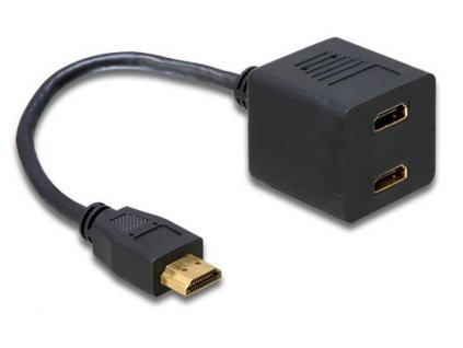 Delock adaptér HDMI samec na 2x HDMI samice