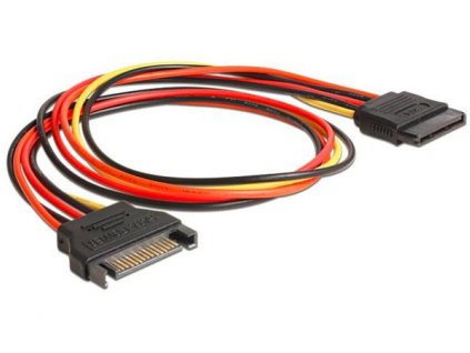 Delock 60132 napájecí kabel SATA 15 Pin samec > SATA 15 Pin samice prodlužující 50 cm