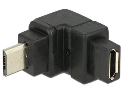 Delock adaptér USB 2.0 Micro-B samec > USB 2.0 Micro-B samice pravoúhlá nahoru
