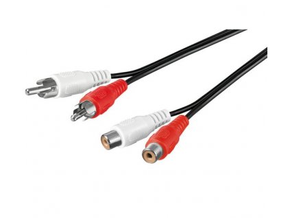 PremiumCord Kabel 2x Cinch-2x Cinch, M/F 3m