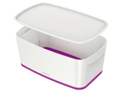 LEITZ Úložný box s víkem MyBox, velikost S, bílá/fialová