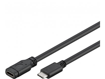 PremiumCord Prodlužovací kabel USB 3.1 konektor C/male - C/female, černý, 2m