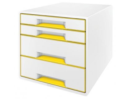 LEITZ Zásuvkový box WOW CUBE, 4 zásuvky, bílá/žlutá
