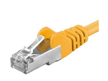 Premiumcord Patch kabel CAT6a S-FTP, RJ45-RJ45, AWG 26/7 2m, žlutá