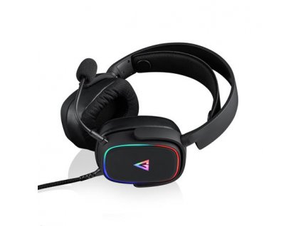 Modecom VOLCANO MC-899 PROMETHEUS, herní sluchátka s mikrofonem, 2,2m kabel, USB, LED podsvícení, černá
