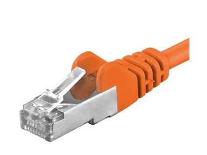 Premiumcord Patch kabel CAT6a S-FTP, RJ45-RJ45, AWG 26/7 1m, oranžová