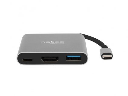 Natec multiport adaptér Fowler MINI USB-C PD, USB 3.0, HDMI 4K